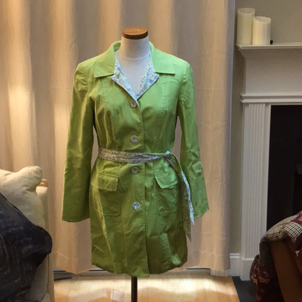 Sigrid Olsen beautiful summer coat lime color M